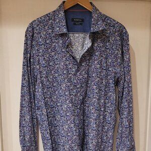 BUTGACHI Men's Paisley Dress Shirt  Slim Fit Size XL
